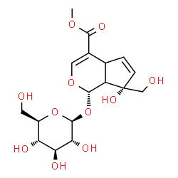 ChemSpider 2D Image | Methyl (1S,7S)-1-(beta-D-glucopyranosyloxy)-7-hydroxy-7-(hydroxymethyl)-1,4a,7,7a-tetrahydrocyclopenta[c]pyran-4-carboxylate | C17H24O11