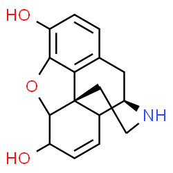 ChemSpider 2D Image | 7,8-Didehydro-4,5-epoxymorphinan-3,6-diol | C16H17NO3