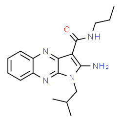 ChemSpider 2D Image | 2-Amino-1-isobutyl-N-propyl-1H-pyrrolo[2,3-b]quinoxaline-3-carboxamide | C18H23N5O