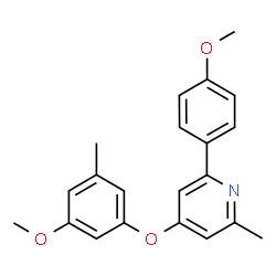 ChemSpider 2D Image | 4-(3-Methoxy-5-methylphenoxy)-2-(4-methoxyphenyl)-6-methylpyridine | C21H21NO3