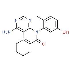 ChemSpider 2D Image | 1-Amino-5-(5-hydroxy-2-methylphenyl)-7,8,9,10-tetrahydropyrimido[4,5-c]isoquinolin-6(5H)-one | C18H18N4O2