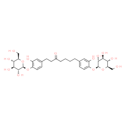 ChemSpider 2D Image | 4-{7-[4-(beta-D-Glucopyranosyloxy)-3-hydroxyphenyl]-3-oxoheptyl}-2-hydroxyphenyl beta-D-glucopyranoside | C31H42O15