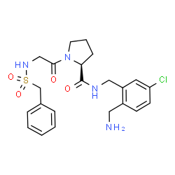 ChemSpider 2D Image | N-(Benzylsulfonyl)glycyl-N-[2-(aminomethyl)-5-chlorobenzyl]-L-prolinamide | C22H27ClN4O4S