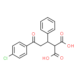 ChemSpider 2D Image | [3-(4-Chlorophenyl)-3-oxo-1-phenylpropyl]malonic acid | C18H15ClO5