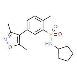 ChemSpider 2D Image | N-Cyclopentyl-5-(3,5-Dimethylisoxazol-4-Yl)-2-Methylbenzenesulfonamide | C17H22N2O3S