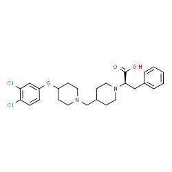ChemSpider 2D Image | (2R)-2-(4-{[4-(3,4-Dichlorophenoxy)-1-piperidinyl]methyl}-1-piperidinyl)-3-phenylpropanoic acid | C26H32Cl2N2O3