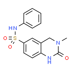 ChemSpider 2D Image | 3-Methyl-2-oxo-N-phenyl-1,2,3,4-tetrahydro-6-quinazolinesulfonamide | C15H15N3O3S