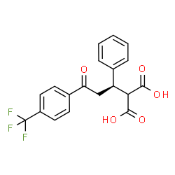 ChemSpider 2D Image | {(1R)-3-Oxo-1-phenyl-3-[4-(trifluoromethyl)phenyl]propyl}malonic acid | C19H15F3O5