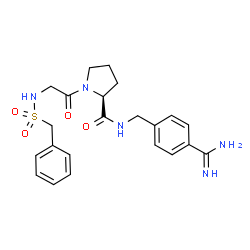 ChemSpider 2D Image | N-(Benzylsulfonyl)glycyl-N-(4-carbamimidoylbenzyl)-L-prolinamide | C22H27N5O4S