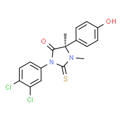 ChemSpider 2D Image | (5R)-3-(3,4-Dichlorophenyl)-5-(4-hydroxyphenyl)-1,5-dimethyl-2-thioxo-4-imidazolidinone | C17H14Cl2N2O2S