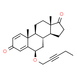 ChemSpider 2D Image | (6beta)-6-(2-Pentyn-1-yloxy)androsta-1,4-diene-3,17-dione | C24H30O3