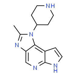 ChemSpider 2D Image | 2-Methyl-1-(4-piperidinyl)-1,5-dihydroimidazo[4,5-d]pyrrolo[2,3-b]pyridine | C14H17N5
