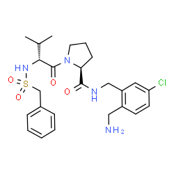 ChemSpider 2D Image | N-(Benzylsulfonyl)-D-valyl-N-[2-(aminomethyl)-5-chlorobenzyl]-L-prolinamide | C25H33ClN4O4S