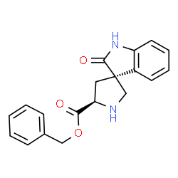 ChemSpider 2D Image | Benzyl (3S,5'R)-2-oxo-1,2-dihydrospiro[indole-3,3'-pyrrolidine]-5'-carboxylate | C19H18N2O3