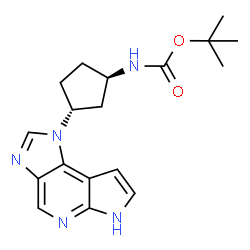 ChemSpider 2D Image | Tert-Butyl [(1r,3r)-3-(Imidazo[4,5-D]pyrrolo[2,3-B]pyridin-1(6h)-Yl)cyclopentyl]carbamate | C18H23N5O2