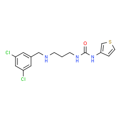 ChemSpider 2D Image | 1-{3-[(3,5-Dichlorobenzyl)amino]propyl}-3-(3-thienyl)urea | C15H17Cl2N3OS