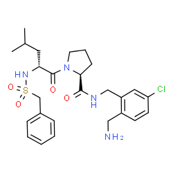 ChemSpider 2D Image | N-(Benzylsulfonyl)-D-leucyl-N-[2-(aminomethyl)-5-chlorobenzyl]-L-prolinamide | C26H35ClN4O4S