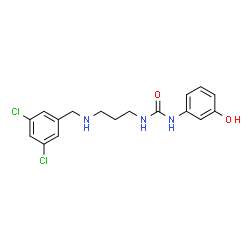 ChemSpider 2D Image | 1-{3-[(3,5-Dichlorobenzyl)amino]propyl}-3-(3-hydroxyphenyl)urea | C17H19Cl2N3O2