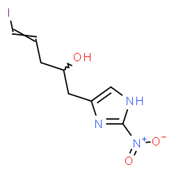 ChemSpider 2D Image | 5-Iodo-1-(2-nitro-1H-imidazol-4-yl)-4-penten-2-ol | C8H10IN3O3