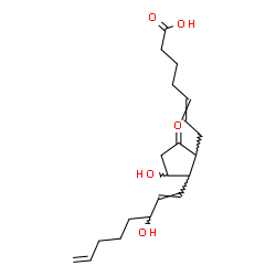 ChemSpider 2D Image | (8xi,12xi)-11,15-Dihydroxy-9-oxoprosta-5,13,19-trien-1-oic acid | C20H30O5