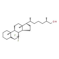 ChemSpider 2D Image | (5xi,8xi,9xi,10xi,13xi,14xi,17xi,20xi)-7,7-Difluorocholestan-26-ol | C27H46F2O