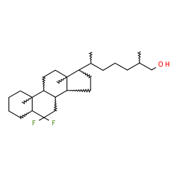 ChemSpider 2D Image | (5xi,8xi,9xi,10xi,13xi,14xi,17xi,20xi)-6,6-Difluorocholestan-26-ol | C27H46F2O