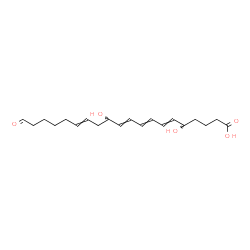 ChemSpider 2D Image | 5,12-Dihydroxy-20-oxo-6,8,10,14-icosatetraenoic acid | C20H30O5