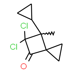 ChemSpider 2D Image | 5,5-Dichloro-6-cyclopropyl-6-methylspiro[2.3]hexan-4-one | C10H12Cl2O