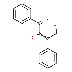 ChemSpider 2D Image | 2,4-Dibromo-1,3-diphenyl-2-buten-1-one | C16H12Br2O