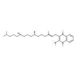ChemSpider 2D Image | 2-(3,7,11,15-Tetramethyl-2-hexadecen-1-yl)-3-(trifluoromethyl)-1,4-naphthoquinone | C31H43F3O2