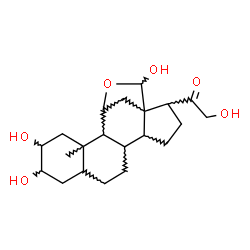 ChemSpider 2D Image | (5xi,8xi,9xi,10xi,13xi,14xi,17xi)-2,3,18,21-Tetrahydroxy-11,18-epoxypregnan-20-one | C21H32O6