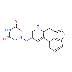 ChemSpider 2D Image | 4-[(5xi)-9,10-Didehydroergolin-8-ylmethyl]-2,6-piperazinedione | C19H20N4O2