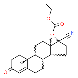 ChemSpider 2D Image | (8xi,9xi,10xi,13xi,14xi)-17-Cyano-3-oxoandrost-4-en-17-yl ethyl carbonate | C23H31NO4