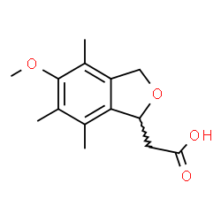 ChemSpider 2D Image | (5-Methoxy-4,6,7-trimethyl-1,3-dihydro-2-benzofuran-1-yl)acetic acid | C14H18O4