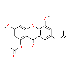 ChemSpider 2D Image | 3,5-Dimethoxy-9-oxo-9H-xanthene-1,7-diyl diacetate | C19H16O8
