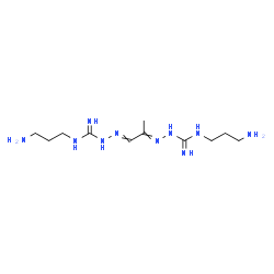 ChemSpider 2D Image | 2,2'-(1,2-Propanediylidene)bis[N-(3-aminopropyl)hydrazinecarboximidamide] | C11H26N10