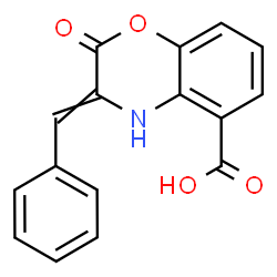 ChemSpider 2D Image | 3-Benzylidene-2-oxo-3,4-dihydro-2H-1,4-benzoxazine-5-carboxylic acid | C16H11NO4