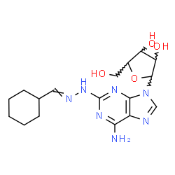 ChemSpider 2D Image | 2-[2-(Cyclohexylmethylene)hydrazino]-9-pentofuranosyl-9H-purin-6-amine | C17H25N7O4