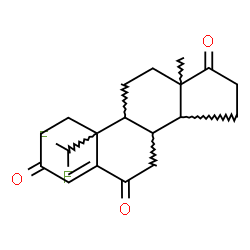 ChemSpider 2D Image | (8xi,9xi,10xi,13xi,14xi)-19,19-Difluoroandrost-4-ene-3,6,17-trione | C19H22F2O3