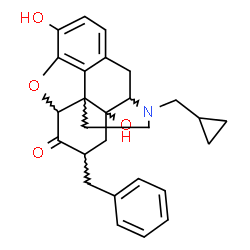 ChemSpider 2D Image | (14xi)-7-Benzyl-17-(cyclopropylmethyl)-3,14-dihydroxy-4,5-epoxymorphinan-6-one | C27H29NO4