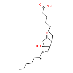 ChemSpider 2D Image | (8xi,12xi)-15-Fluoro-11-hydroxy-9-oxoprosta-5,13-dien-1-oic acid | C20H31FO4