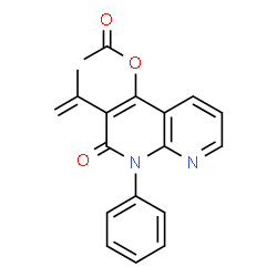 ChemSpider 2D Image | 3-Isopropenyl-2-oxo-1-phenyl-1,2-dihydro-1,8-naphthyridin-4-yl acetate | C19H16N2O3