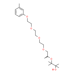 ChemSpider 2D Image | 11,13,13,14-Tetramethyl-1-(3-methylphenoxy)-3,6,9,12-tetraoxapentadecan-14-ol | C22H38O6