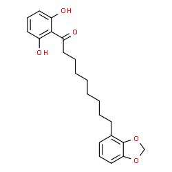 ChemSpider 2D Image | 9-(1,3-Benzodioxol-4-yl)-1-(2,6-dihydroxyphenyl)-1-nonanone | C22H26O5