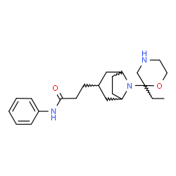 ChemSpider 2D Image | 3-[8-(2-Ethyl-2-morpholinyl)-8-azabicyclo[3.2.1]oct-3-yl]-N-phenylpropanamide | C22H33N3O2