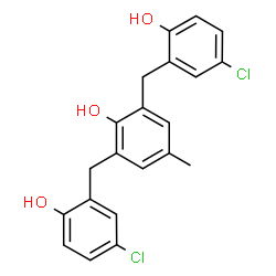 ChemSpider 2D Image | 2,6-Bis(5-chloro-2-hydroxybenzyl)-4-methylphenol | C21H18Cl2O3