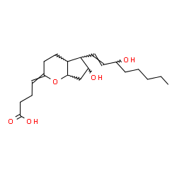 ChemSpider 2D Image | (8xi,12xi)-11,15-Dihydroxy-5,9-epoxyprosta-4,13-dien-1-oic acid | C20H32O5