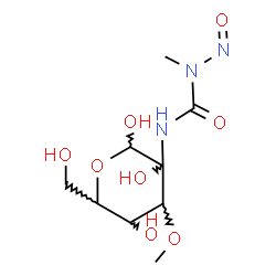 ChemSpider 2D Image | 3-O-Methyl-2-C-{[methyl(nitroso)carbamoyl]amino}hexopyranose | C9H17N3O8