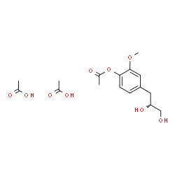 ChemSpider 2D Image | 4-(2,3-Dihydroxypropyl)-2-methoxyphenyl acetate - acetic acid (1:2) | C16H24O9