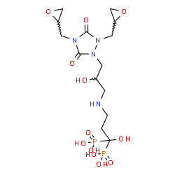 ChemSpider 2D Image | [3-({3-[2,4-Bis(2-oxiranylmethyl)-3,5-dioxo-1,2,4-triazolidin-1-yl]-2-hydroxypropyl}amino)-1-hydroxy-1,1-propanediyl]bis(phosphonic acid) | C14H26N4O12P2